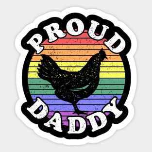 Retro LGBT Proud Chicken Daddy Sticker